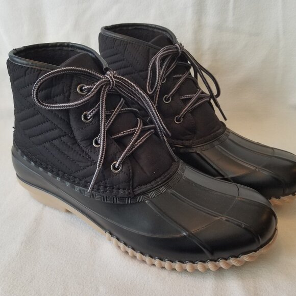 Magellan Outdoors Women Duck Boots Snow Waterproof Black Quilted Size 10 - Picture 2 of 8
